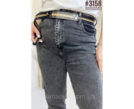 Джинси мом із ременем у комплекті розмірний ряд 30,31,32,33,34,36 "PARTNERS" недорого від прямого постачальника, зображення 4