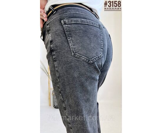 Джинси мом із ременем у комплекті розмірний ряд 30,31,32,33,34,36 "PARTNERS" недорого від прямого постачальника, зображення 5