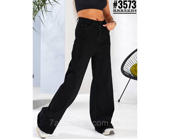 Чорні джинси палацо розмірний ряд 28 29 30 31 32 33 "PARTNERS" недорого від прямого постачальника, зображення 2