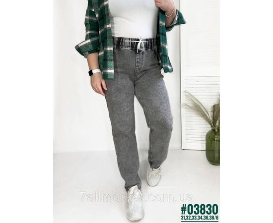 Жіночі джинси з поясом на гумці розмірний ряд 30,31,32,33,34,36 "PARTNERS" недорого від прямого постачальника, зображення 2