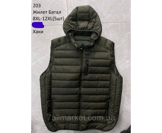 Фотография Жилетка демисезонная мужская с капюшоном батал р-ры 8XL-12XL (3цв) "NEW NOCE" недорого от прямого поставщика, изображение 3