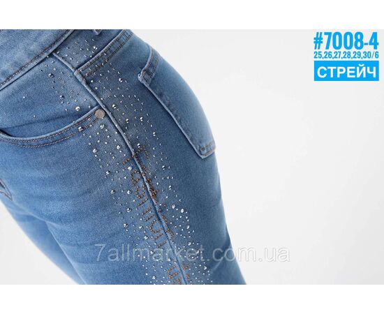 Жіночі стрейчеві двоколірні джинси зі стразами розмірний ряд 25,26,27,28,29,30 "PARTNERS", зображення 3