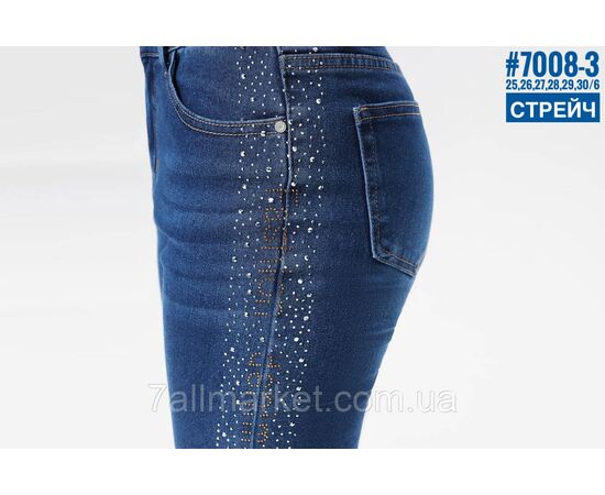 Жіночі стрейчеві двоколірні джинси зі стразами розмірний ряд 25,26,27,28,29,30 "PARTNERS", зображення 3