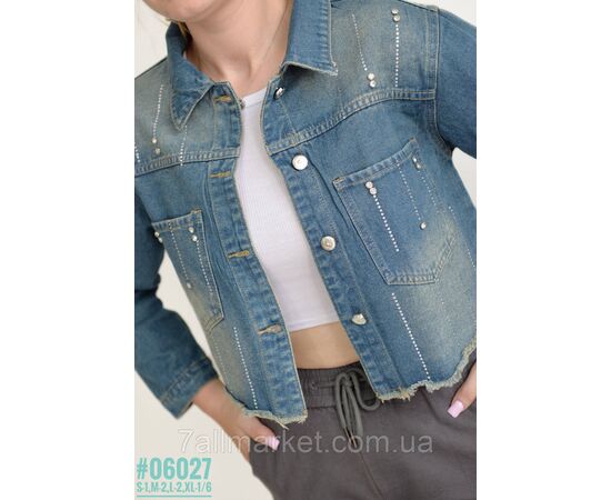 Фотография Укороченная джинсовая куртка размерный ряд S-1, M-2, L-2, XL-1 "PARTNERS" недорого от прямого поставщика, изображение 5