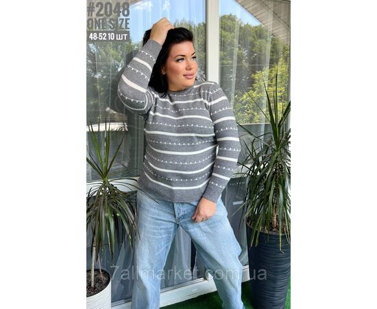 Жіночий светр з орнаментом в універсальному розмірі 46-52 "PARTNERS" недорого від прямого постачальника, зображення 3