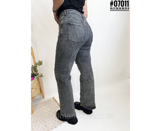 Жіночі джинси зі стразами та штучними перлинами розмірний ряд 26,27,28,29,30,31 "PARTNERS", зображення 2