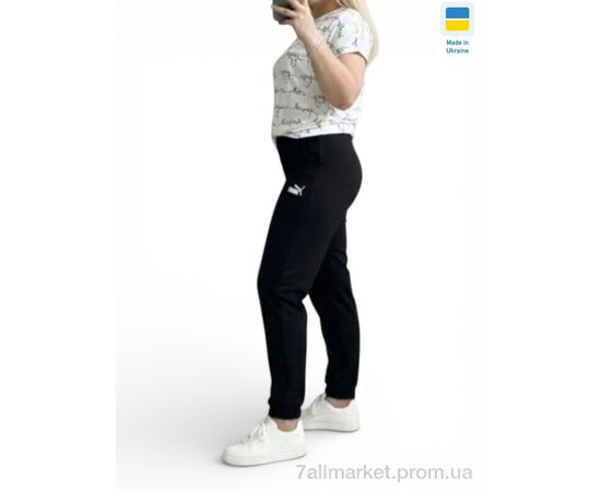 Спортивні штани жіночі Весна/осінь 10055-1PU чорний (4 шт. р.сітка2XL-5XL) "Sport style" недорого оптом від прямого постачальника, зображення 2