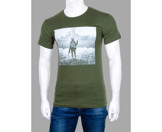 Фотография Футболка мужская 1925 khaki р.48-56 "Алия" недорого оптом от прямого поставщика, изображение 2