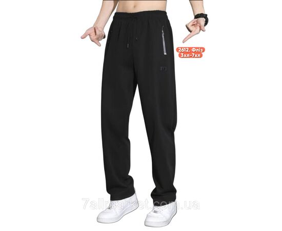 Спортивні штани чоловічі, прямі на флісі/батал розміри 3XL-7XL (3кв)"STELLA" недорого від прямого постачальника, зображення 3