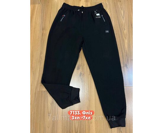 Спортивні штани чоловічі, манжет на флісі/батал розміри 3XL-7XL (3кв)"STELLA" недорого від прямого постачальника, зображення 2