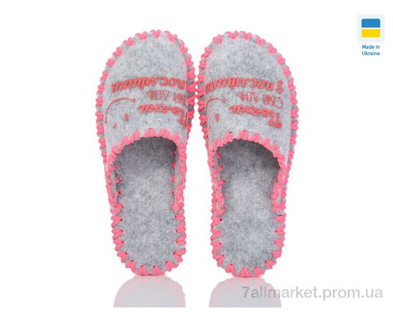 Фотография Тапки женские для дома Весна/осень 183W сірий (9 пар р.36-41) "Active" недорого оптом от прямого поставщика, изображение 2