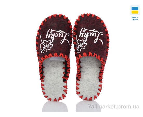 Тапки жіночі для будинку Весна/осінь 237W бордо (9 пар р.36-41) "Active" недорого оптом від прямого постачальника, зображення 2