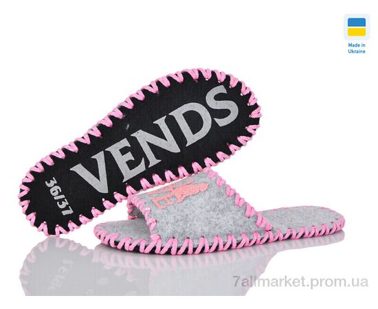 Тапки жіночі для будинку Весна/осінь 172W сірий (9 пар р.36-41) "Active" недорого оптом від прямого постачальника, зображення 3