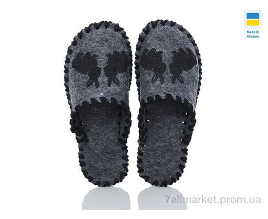 Тапки жіночі для будинку Весна/осінь 216W сірий (9 пар р.36-41) "Active" недорого оптом від прямого постачальника, зображення 2