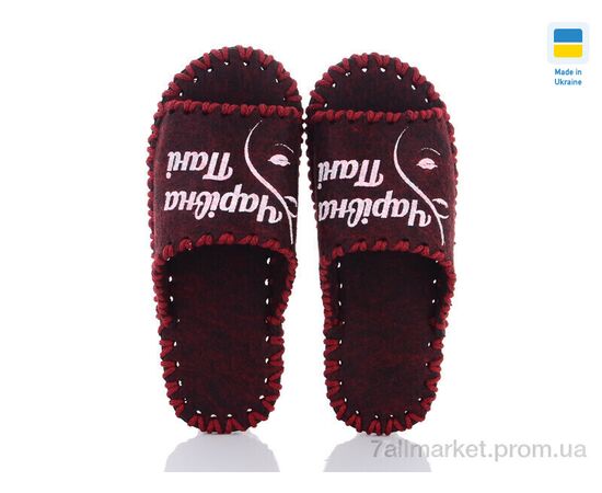 Фотография Тапки женские для дома Весна/осень 220W бордовий (9 пар р.36-41) "Active" недорого оптом от прямого поставщика, изображение 2
