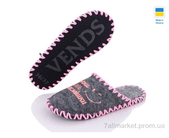 Фотография Тапки женские для дома Весна/осень 212W сірий (9 пар р.36-41) "Active" недорого оптом от прямого поставщика, изображение 2