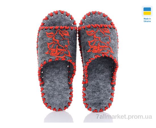 Тапки жіночі для будинку Весна/осінь 261W сірий (9 пар р.36-41) "Active" недорого оптом від прямого постачальника, зображення 2