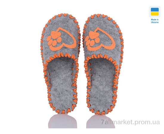 Тапки жіночі для будинку Весна/осінь 165W сірий (9 пар р.36-41) "Active" недорого оптом від прямого постачальника, зображення 2