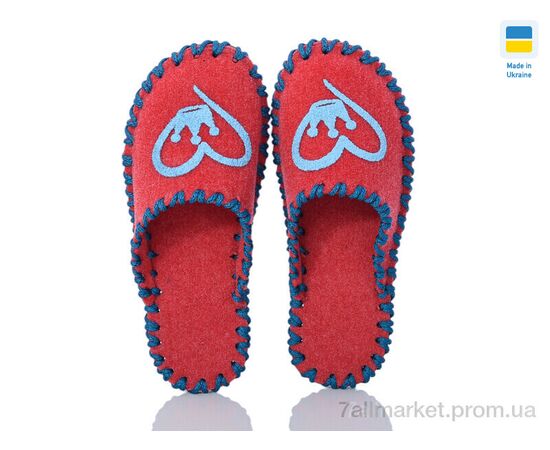 Фотография Тапки женские для дома Весна/осень 296W червоний (9 пар р.36-41) "Active" недорого оптом от прямого поставщика, изображение 2