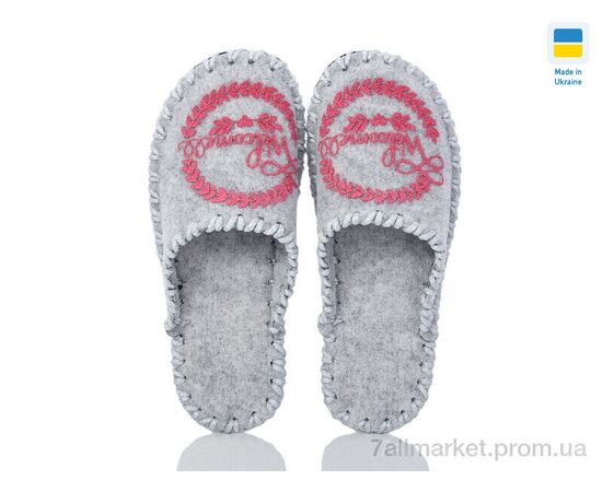 Фотография Тапки женские для дома Весна/осень 264W сірий (9 пар р.36-41) "Active" недорого оптом от прямого поставщика, изображение 2