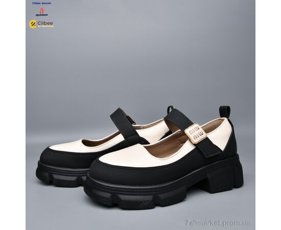 Фотография Туфли детские удобные Весна/осень AD706-3 beige-black (6 пар р.32-37) "Clibee-Doremi" недорого оптом от прямого поставщика, изображение 2