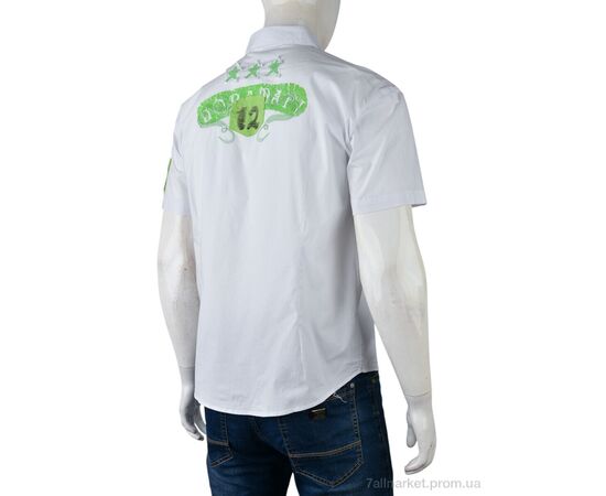 Фотография Мужская рубашка Лето DOR-1A (12527) white (12 шт. р.сетка S-L) "Obuvok" недорого оптом от прямого поставщика, изображение 2