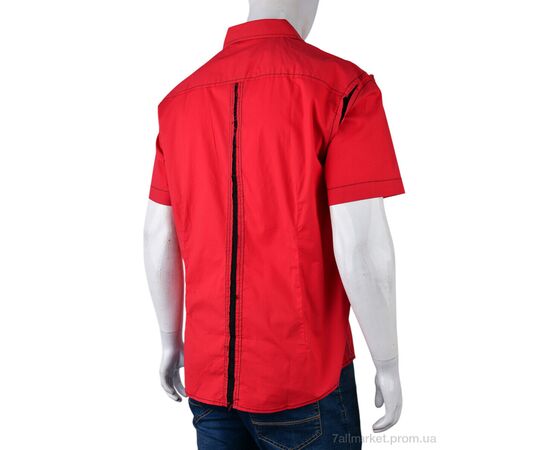 Фотография Мужская рубашка Лето DOR-2A (12527) red (12 шт. р.сетка S-L) "Obuvok" недорого оптом от прямого поставщика, изображение 2