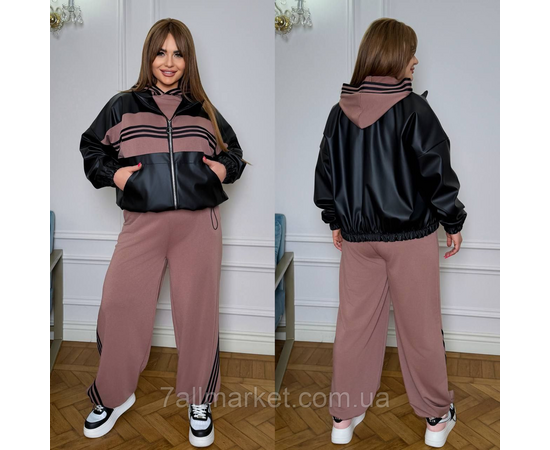 Куртка жіноча на блискавці екошкіра на підкладці р 42-60 "LADA" недорого від прямого постачальника, зображення 3