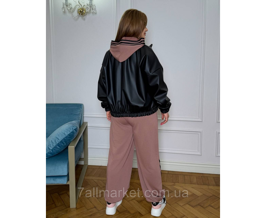 Куртка жіноча на блискавці екошкіра на підкладці р 42-60 "LADA" недорого від прямого постачальника, зображення 4