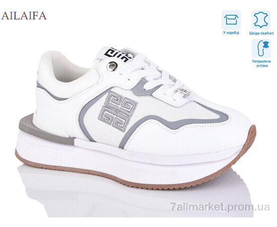 Кросівки жіночі модні Весна/осінь 8811 white (8 пар р.36-41) "Ailaifa" недорого оптом від прямого постачальника, зображення 2