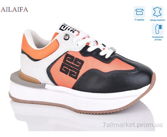 Кросівки жіночі модні Весна/осінь 8811 orange (8 пар р.36-41) "Ailaifa" недорого оптом від прямого постачальника, зображення 2