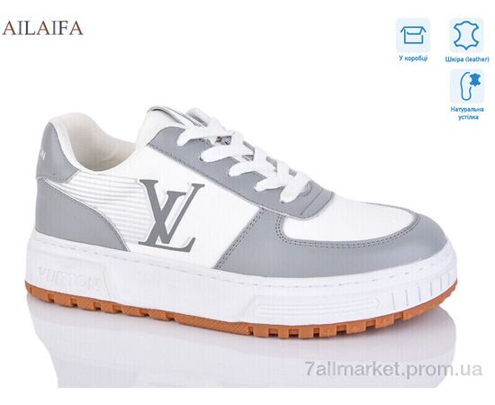 Кросівки жіночі модні Весна/осінь 2056 white-grey (8 пар р.36-41) "Ailaifa" недорого оптом від прямого постачальника, зображення 2