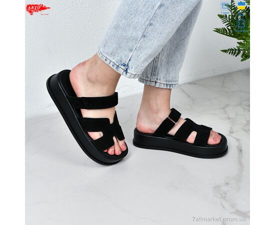 Фотография Шлепки женские облегченные Лето 197 чорний з. (8 пар р.36-41) "ARTO" недорого оптом от прямого поставщика, изображение 4