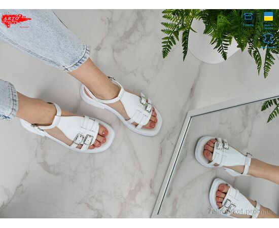 Босоніжки жіночі літні Літо 538 білий к. (8 пар р.36-41) "ARTO" недорого оптом від прямого постачальника, зображення 2