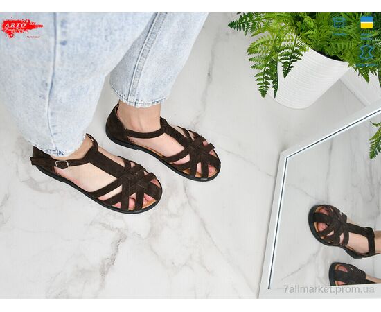 Фотография Босоножки женские летние Лето 171 коричневий з. (8 пар р.36-41) "ARTO" недорого оптом от прямого поставщика, изображение 3