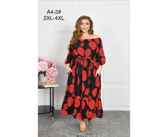 Плаття жіноче домашнє р-ри 2XL-4XL (мікс) "FLOWER" купити недорого від прямого постачальника, зображення 2