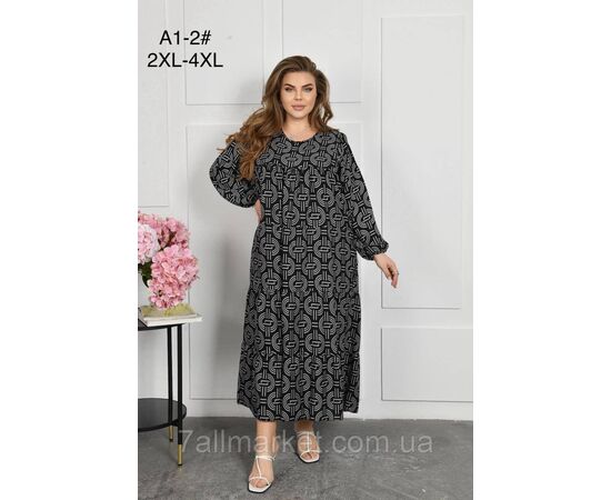 Плаття жіноче домашнє р-ри 2XL-4XL (мікс) "FLOWER" купити недорого від прямого постачальника, зображення 2