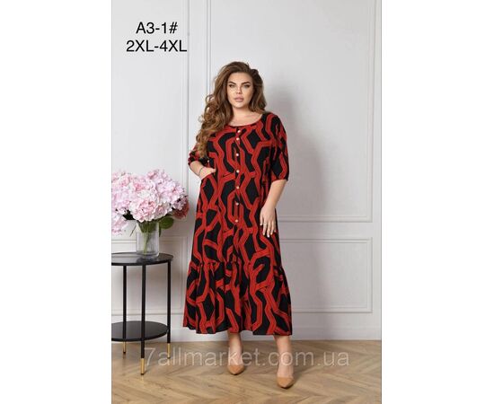 Плаття жіноче домашнє р-ри 2XL-4XL (мікс) "FLOWER" купити недорого від прямого постачальника, зображення 3