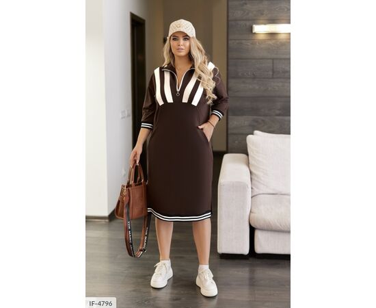 Фотография Женское платье с карманами р.50-52;54-56;58-60;62-64 (6цв) "LETTI" купить недорого от прямого поставщика, изображение 2