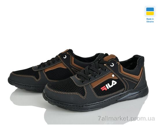 Фотография Кроссовки мужские модные Весна/осень 221-3 чорний-св.корич. (8 пар р.40-45) "Paolla" недорого оптом от прямого поставщика, изображение 2