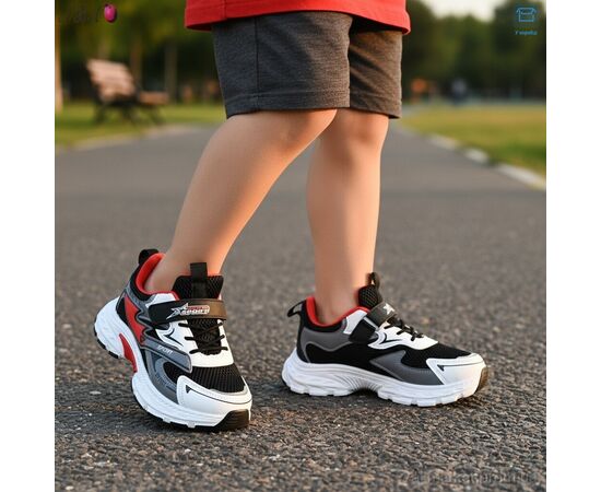 Фотография Кроссовки детские модные Весна/осень 6-142-1 (6 пар р.33-38) "Aba" недорого оптом от прямого поставщика, изображение 2