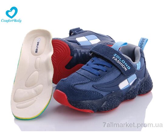 Фотография Кроссовки детские модные Весна/осень 19970 син-червоний (7 пар р.26-30) "Comfort-baby" недорого оптом от прямого поставщика, изображение 2