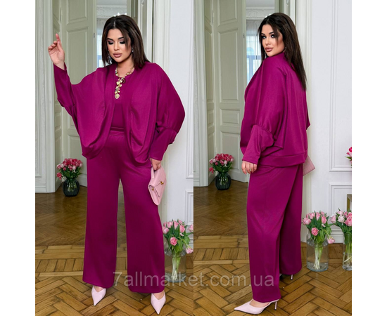 Фотография Костюм тройка женский евро трикотаж размеры 46-60 "LADA" недорого от прямого поставщик, изображение 2