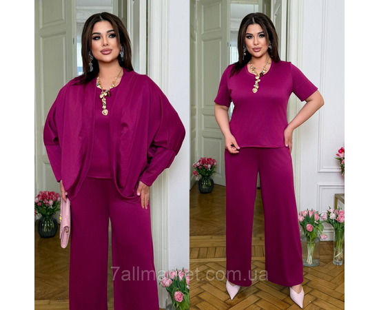 Фотография Костюм тройка женский евро трикотаж размеры 46-60 "LADA" недорого от прямого поставщик, изображение 3