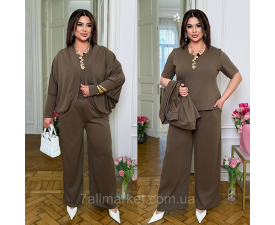 Фотография Костюм тройка женский евро трикотаж размеры 46-60 "LADA" недорого от прямого поставщик, изображение 2