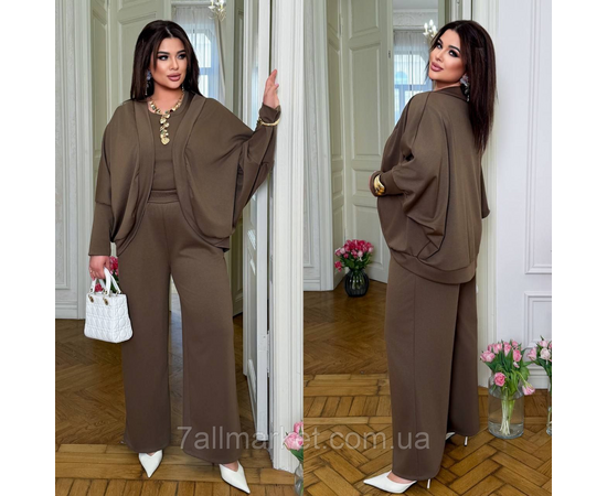 Фотография Костюм тройка женский евро трикотаж размеры 46-60 "LADA" недорого от прямого поставщик, изображение 3