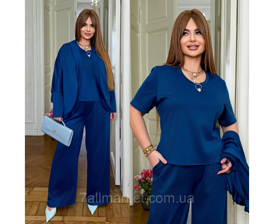 Фотография Костюм тройка женский евро трикотаж размеры 46-60 "LADA" недорого от прямого поставщик, изображение 3