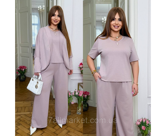 Фотография Костюм тройка женский евро трикотаж размеры 46-60 "LADA" недорого от прямого поставщик, изображение 3
