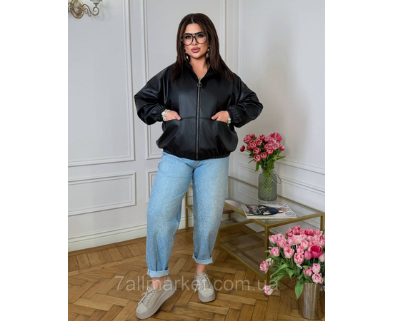 Фотография Куртка женская на молнии эко кожа на подкладке р 46-60  "LADA" недорого от прямого поставщика, изображение 4