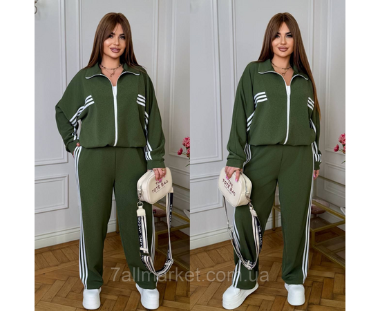 Костюм жіночий спортивний із лампасами креп сафарі (42-60) "LADA" недорогий від прямого постачальника, зображення 2